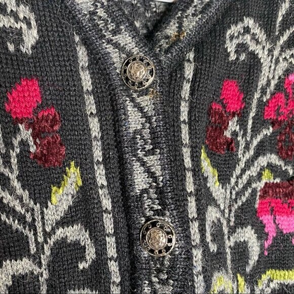Vintage Christy Lewis Floral Embroidered Button Down Cardigan - Picture 4 of 6